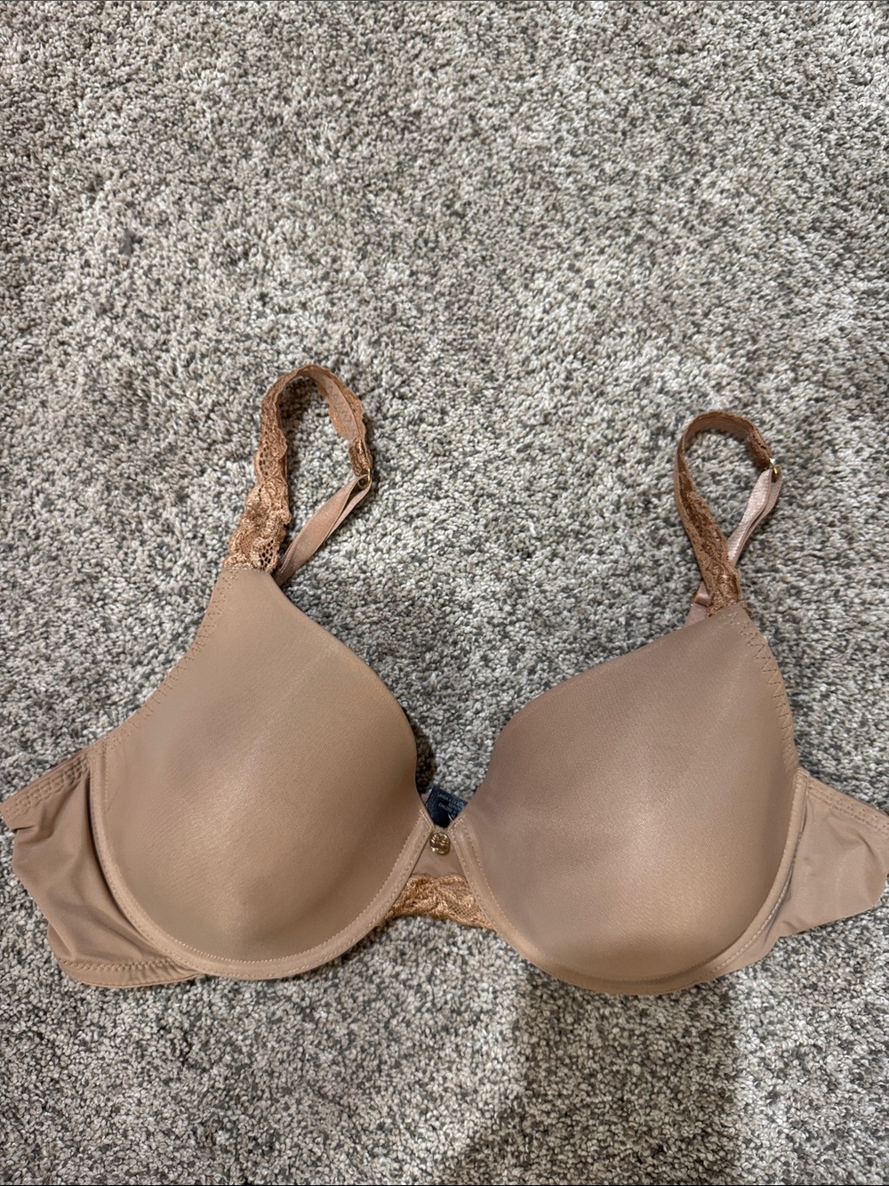 Natori Tan Lace-Trim Full Coverage Bra 38C